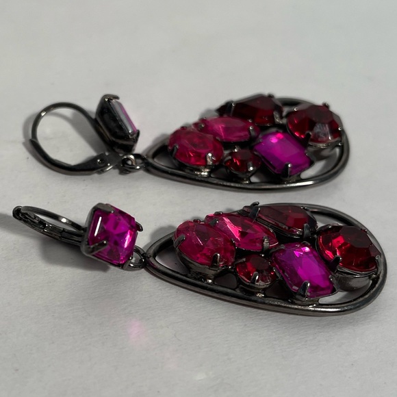 Dangle Earrings in Pink, Magenta, Red - Picture 7 of 7
